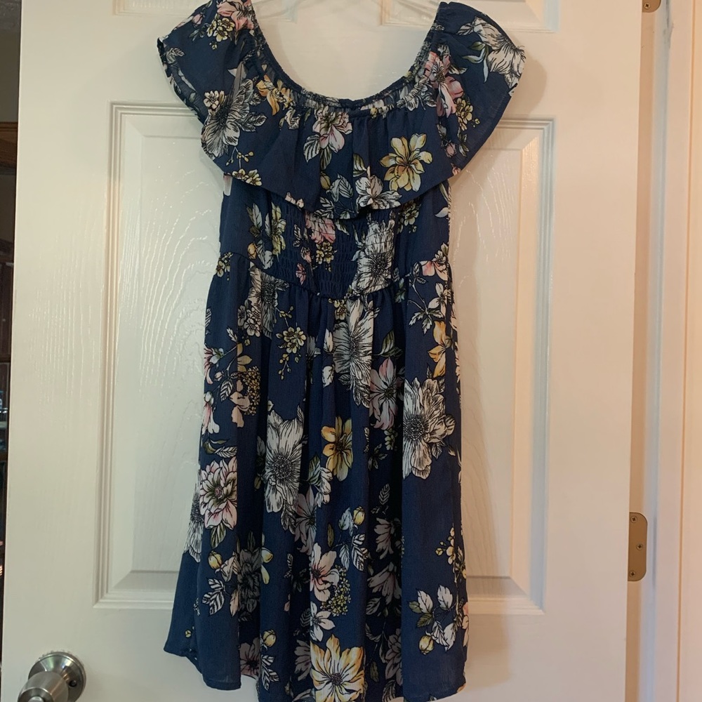 Blue floral dress